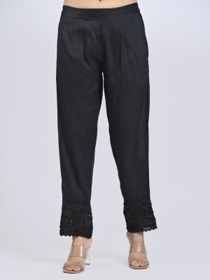 Mirayya Enterprises Regular Fit Women Black Trousers