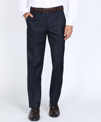 PARK AVENUE Regular Fit Men Dark Blue Trousers