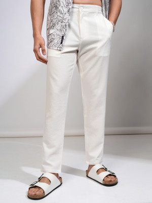 HIGHLANDER Slim Fit Men White Trousers