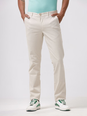 BASICS Tapered Men Cream Trousers