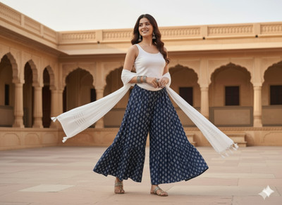 TQC Relaxed Women Blue Trousers