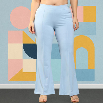 Trouserwala Loose Fit Women Light Blue Trousers