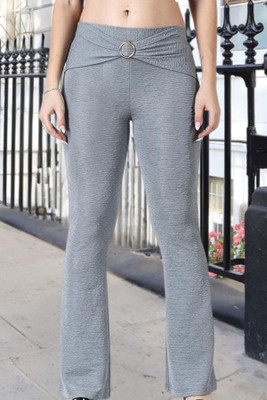 POPWINGS Regular Fit Women Grey Trousers