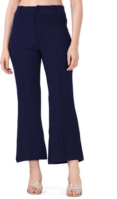 Mehrang Regular Fit Women Dark Blue Trousers