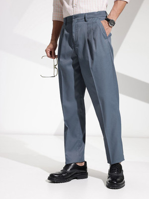 encore by INVICTUS Regular Fit Men Blue Trousers