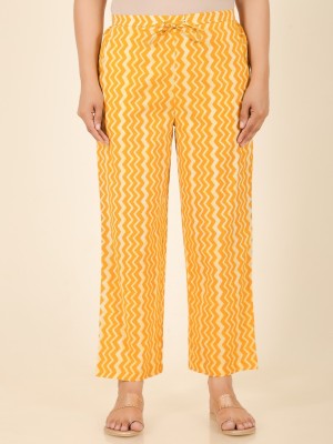 Aramya Comfort Fit Women Yellow Trousers