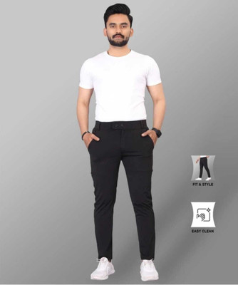 ADVIK FASHION HUB Slim Fit, Comfort Fit Men Black Trousers
