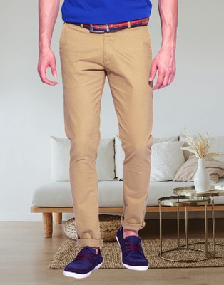 AD & AV Slim Fit Men Beige Trousers