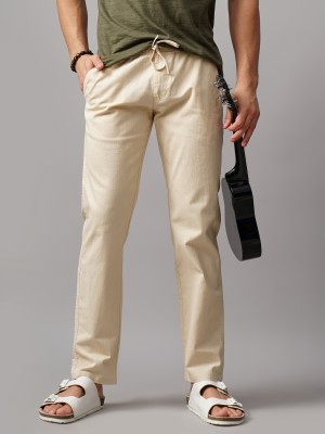 Paul Street Straight Fit Men Beige Trousers