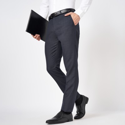 Byford by Pantaloons Slim Fit Men Dark Blue Trousers