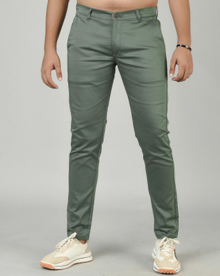 Tanip Slim Fit Men Green Trousers