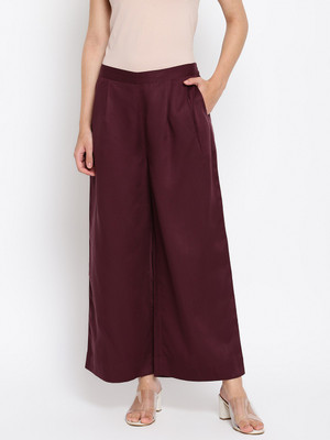 Fabindia Regular Fit Women Maroon Trousers