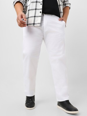 Urbano Plus Regular Fit Men White Trousers