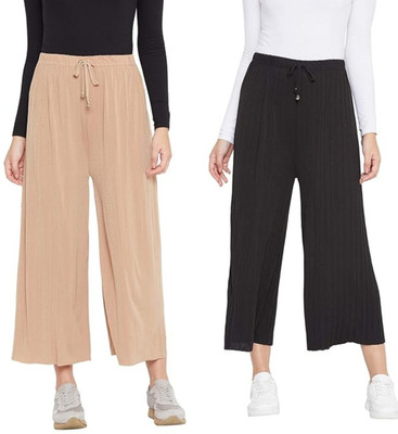 Khdijh Creation Regular Fit, Comfort Fit Women Black, Beige Trousers