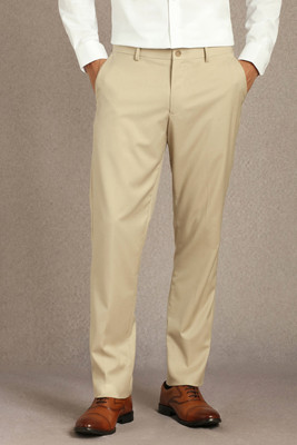 LOUIS PHILIPPE Slim Fit Men Beige Trousers