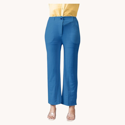 High Glitz Regular Fit Women Blue Trousers