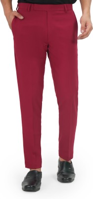 RBL Slim Fit Men Maroon Trousers