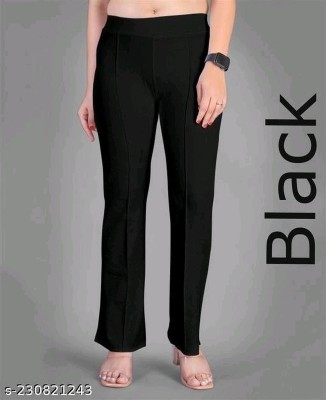 Krishna Enterprises Regular Fit Women Black Trousers