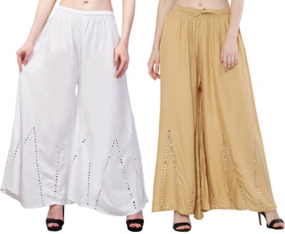 OMAYA Relaxed Women Beige Trousers