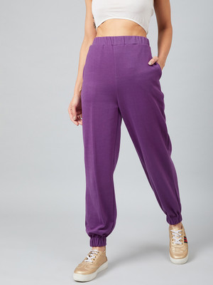 Mayffei Regular Fit Women Purple Trousers
