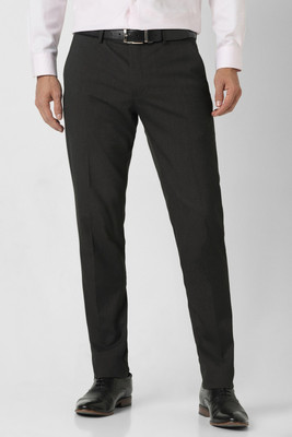 VAN HEUSEN Slim Fit Men Black Trousers