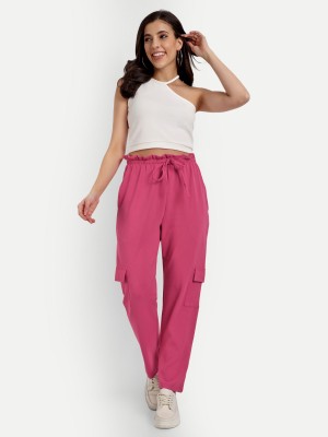 ANJIR Loose Fit Women Pink Trousers