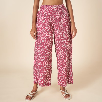 Akkriti by Pantaloons Flared Women Pink Trousers