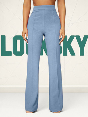 Anitafashion Comfort Fit, Regular Fit Women Light Blue Trousers