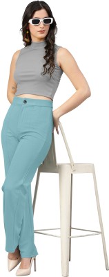 Dhruvil Impex Comfort Fit Women Blue Trousers