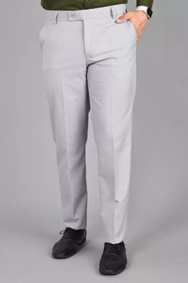 Blends Trendz Regular Fit Men Silver Trousers