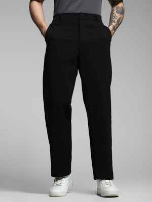 JACK & JONES Regular Fit Men Black Trousers