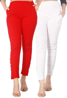 DEEPA ENTERPRISE Regular Fit Women White, Red Trousers