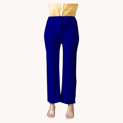 High Glitz Regular Fit Women Blue Trousers