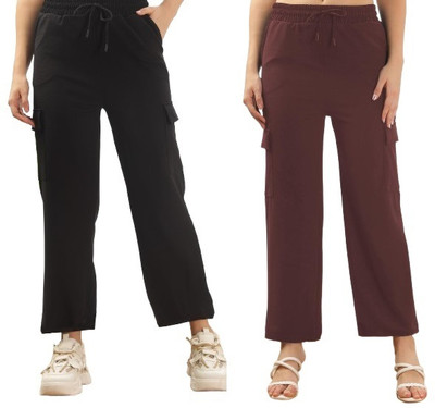 AKSFAB Regular Fit Women Maroon Trousers