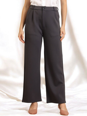 all about you Regular Fit Women Black Trousers