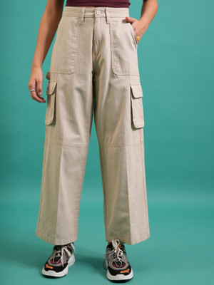 Tokyo Talkies Flared Women Beige Trousers