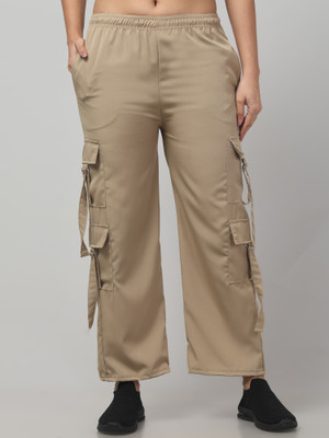 DIAMOND RUBY Solid Women Beige Track Pants