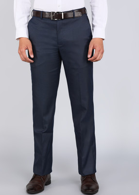 PARK AVENUE Regular Fit Men Dark Blue Trousers