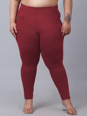 Trend Level Regular Fit Women Maroon Trousers