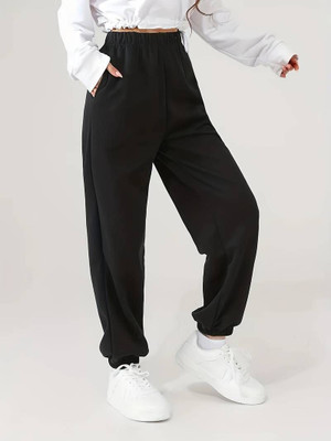 TRUFFLEGUM Loose Fit Women Black Trousers