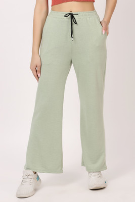 CLOTHINK India Regular Fit Women Light Green Trousers