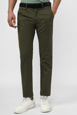 PETER ENGLAND Slim Fit Men Light Green Trousers