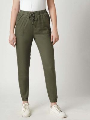 Kraus Jeans Comfort Fit Women Green Trousers