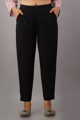 VEDANA Regular Fit Women Black Trousers