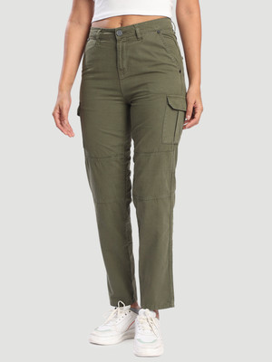 Bene Kleed Slim Fit Women Green Trousers