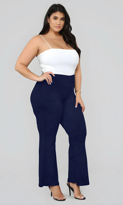fashion plus point Regular Fit Women Dark Blue Trousers