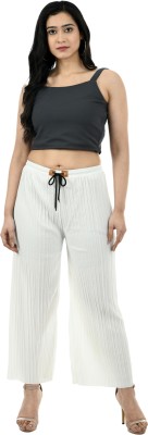 GLADLY Loose Fit Women White Trousers