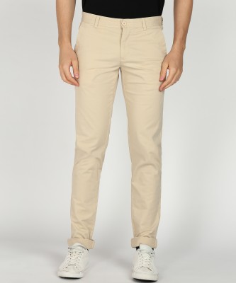 PARX Slim Fit Men Beige Trousers