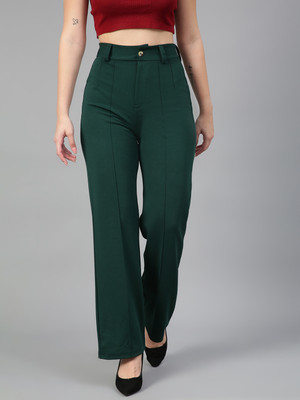 Marc Laurent Regular Fit Women Dark Green Trousers