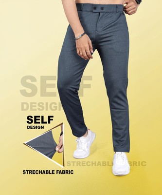 INDICLUB Slim Fit Men Grey Trousers